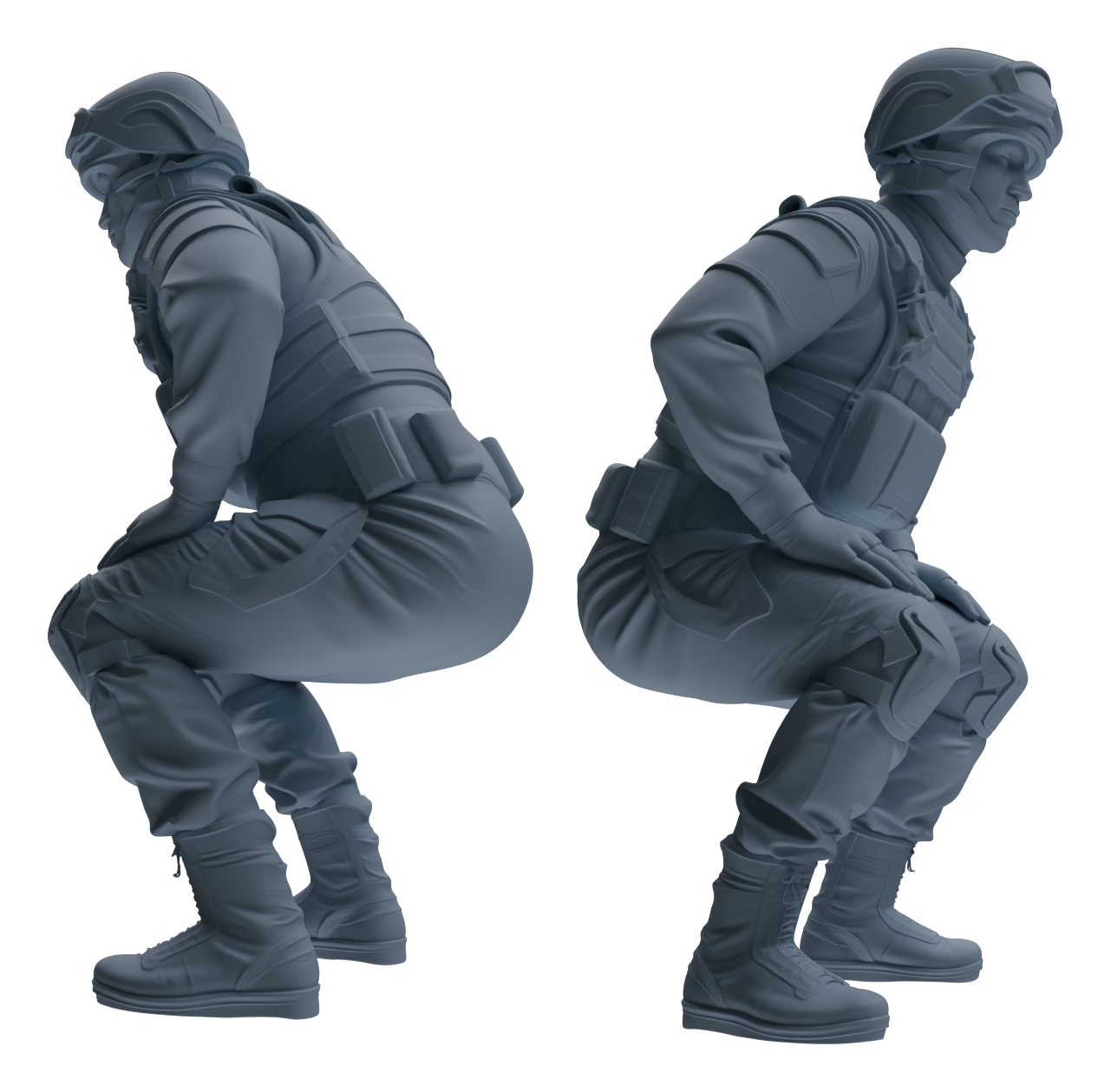 Detail view of MRY-SFW LYGR627 Modern Airborne Division Seven-Person Training Model