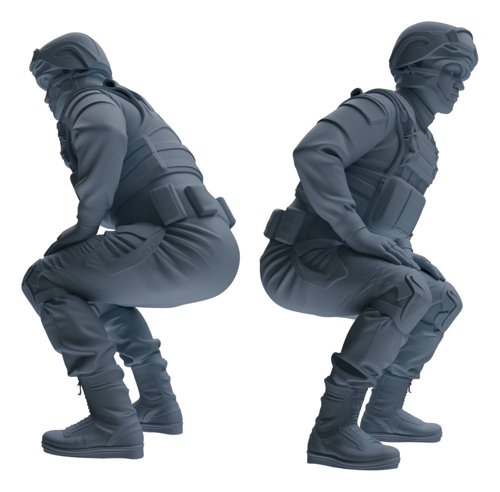Detail view of MRY-SFW LYGR627 Modern Airborne Division Seven-Person Training Model