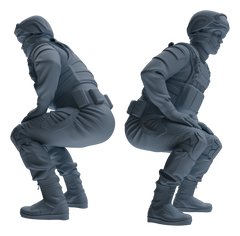 Detail view of MRY-SFW LYGR627 Modern Airborne Division Seven-Person Training Model