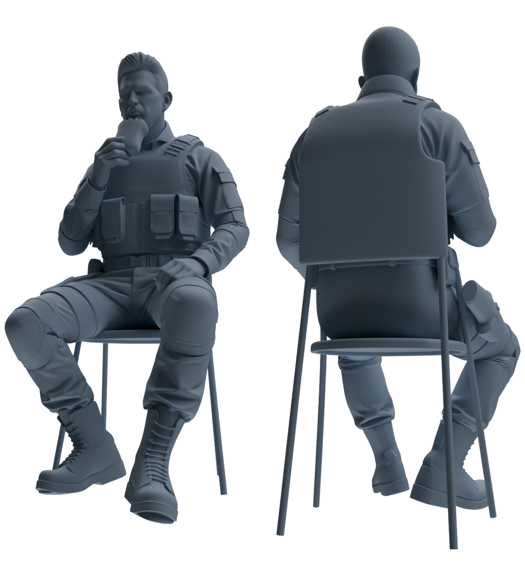 MRY-SFW SSTR028 Miniatures Soldier Model Kit 1993 Mogadishu Black Hawk Helicopter Soldier Eating Six-Person Group