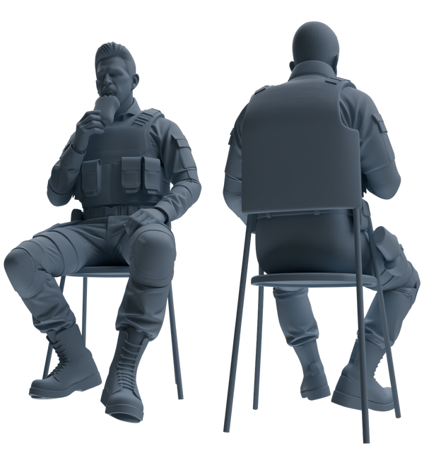 MRY-SFW SSTR028 Miniatures Soldier Model Kit 1993 Mogadishu Black Hawk Helicopter Soldier Eating Six-Person Group