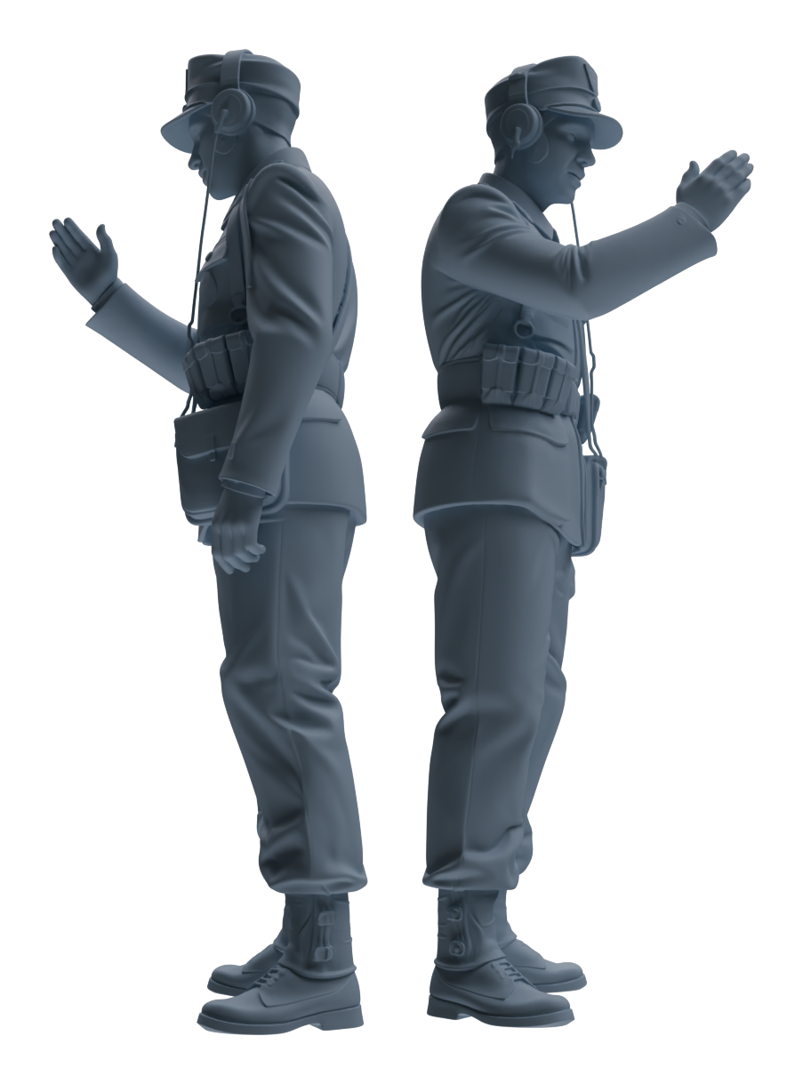 Detail view of MRY-SFW LYGR650 WWII Mine Soldier Seven-Person Daily Routine 2 Model
