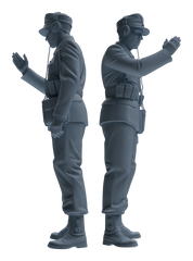 Detail view of MRY-SFW LYGR650 WWII Mine Soldier Seven-Person Daily Routine 2 Model