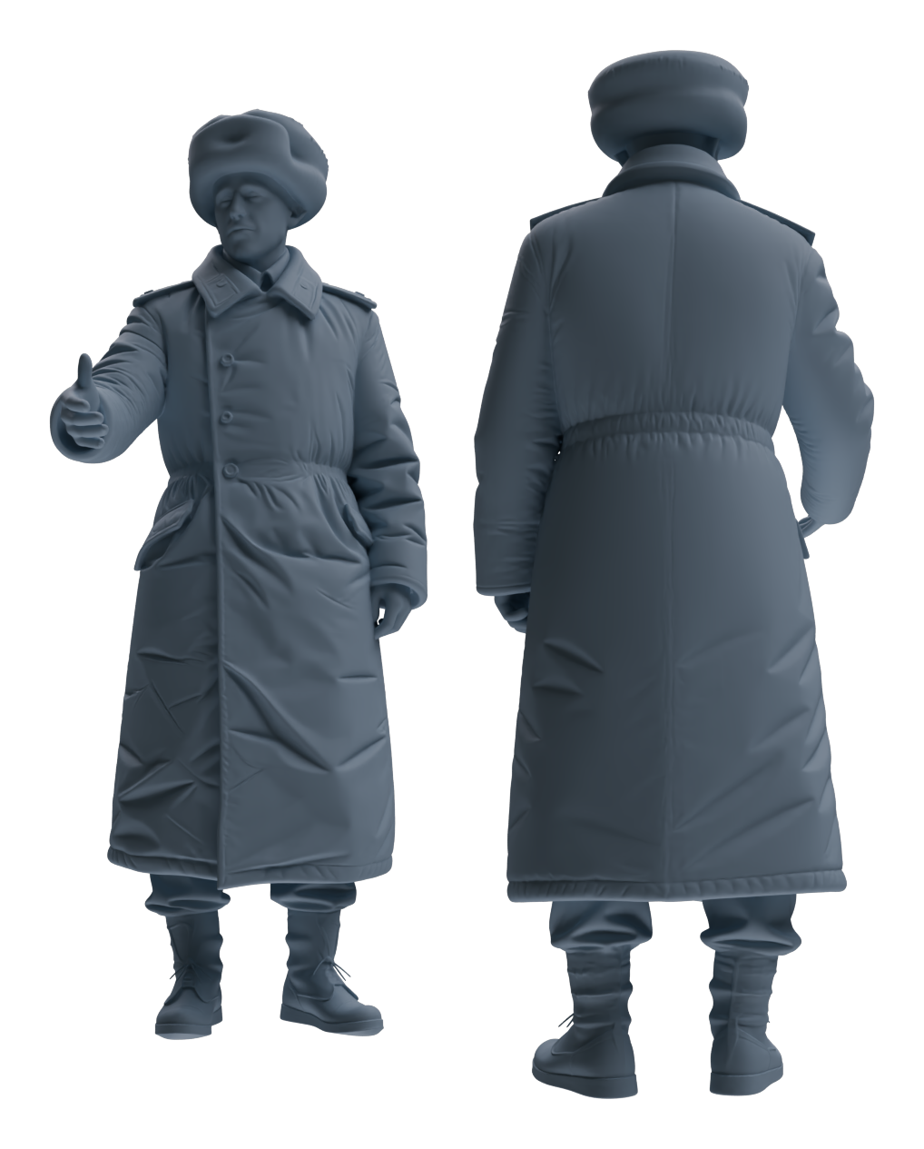 Detail view of MRY-SFW LYGR643 WWII Soviet Union Six-Person Daily Routine 2 Model