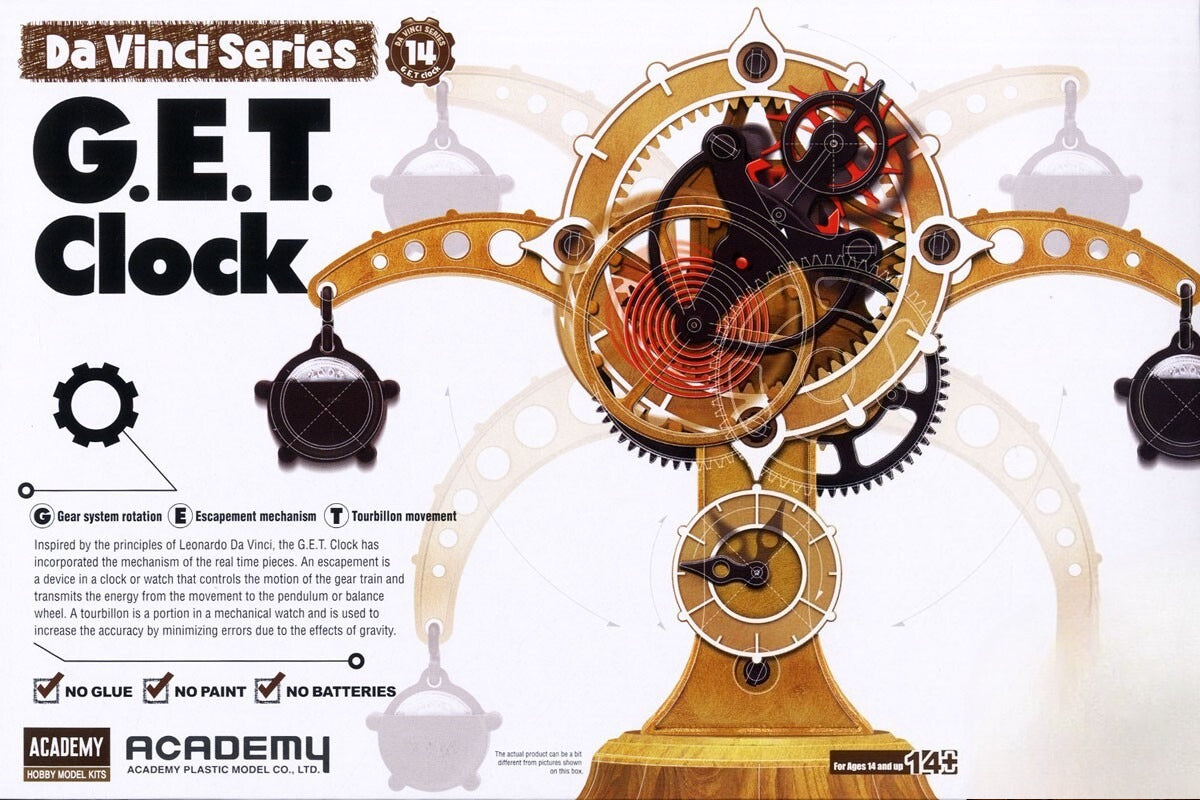 Academy 18185 Da Vinci Invention series G.E.T.Clock (Plastic model) — scale model kit