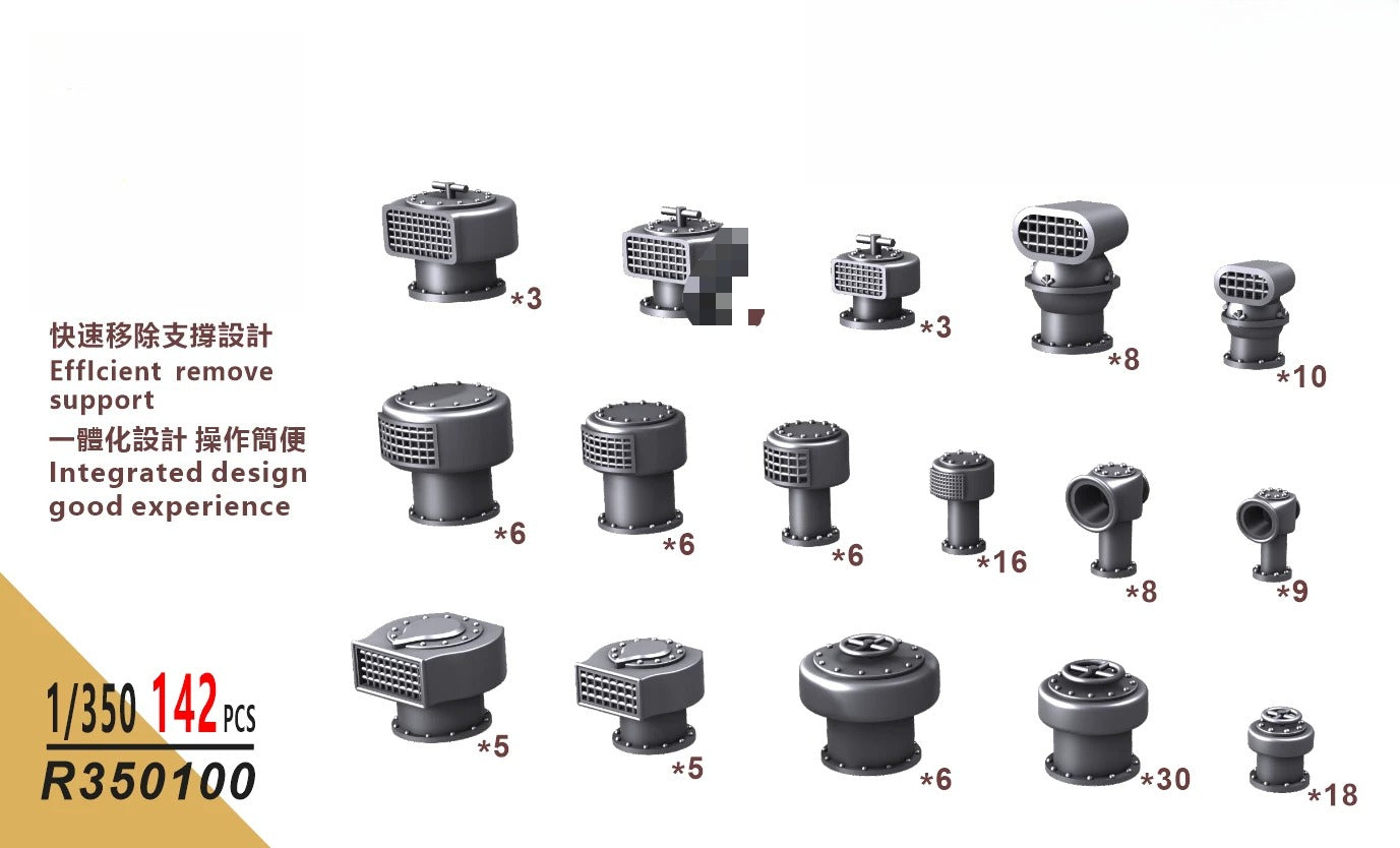 SSMODEL R350100  1/350 scale battleship vent group