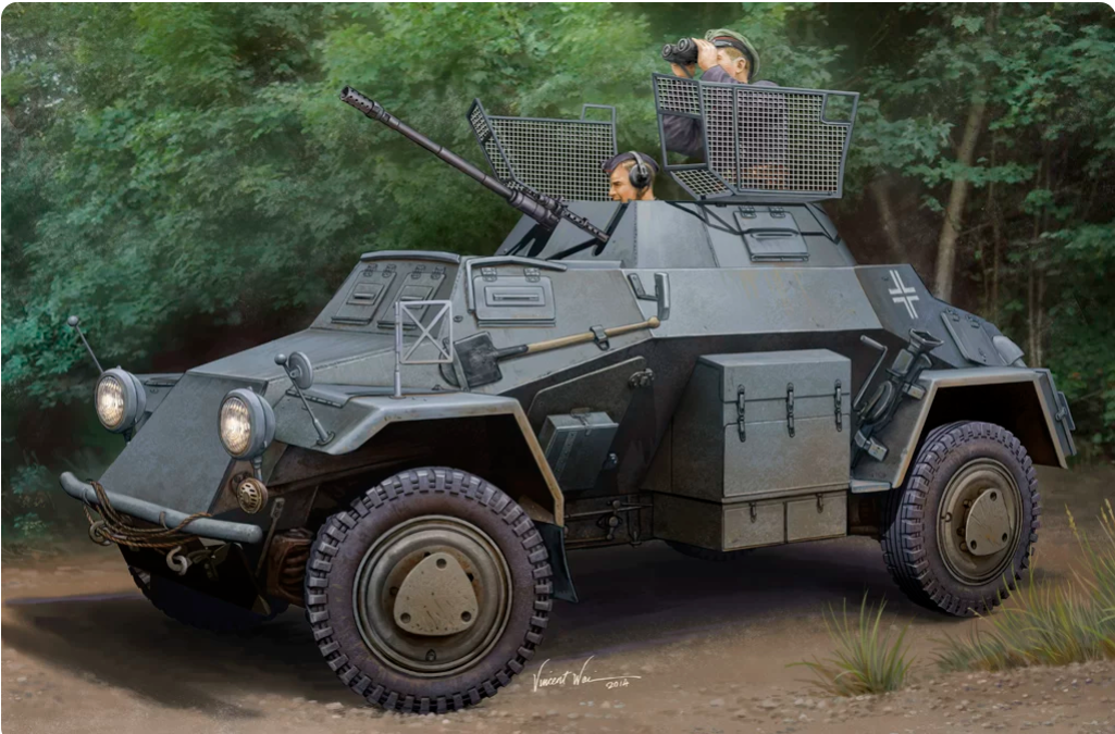 Hobbyboss Model 83815 1/35 Sd.Kfz.222 Leichter Panzerspahwagen "1st Series" — scale model kit