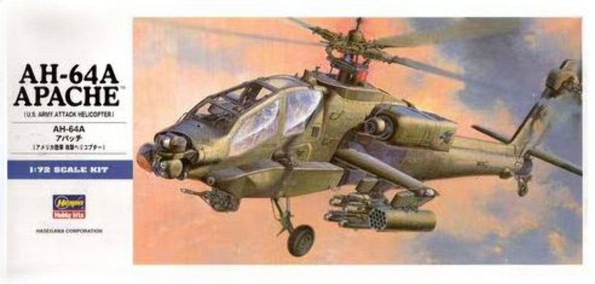 Hasegawa 00436 1/72 AH-64 Apache U.S. Army Attack Helicopter — scale model kit