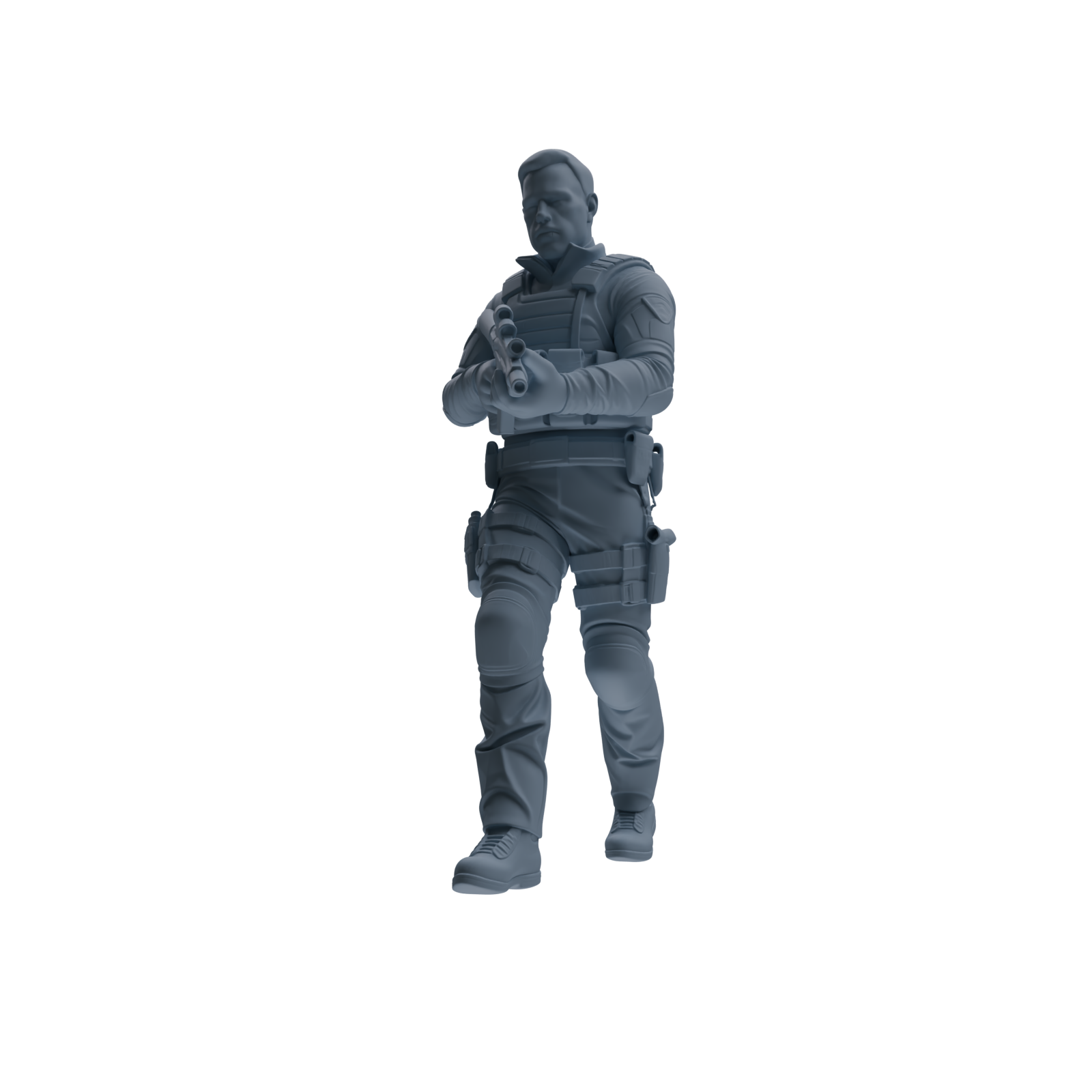 MRY-SFW SSTR128 Miniatures Soldier Model Kit Boston Attack Modern Boston Police Four-Person Patrol Group 2