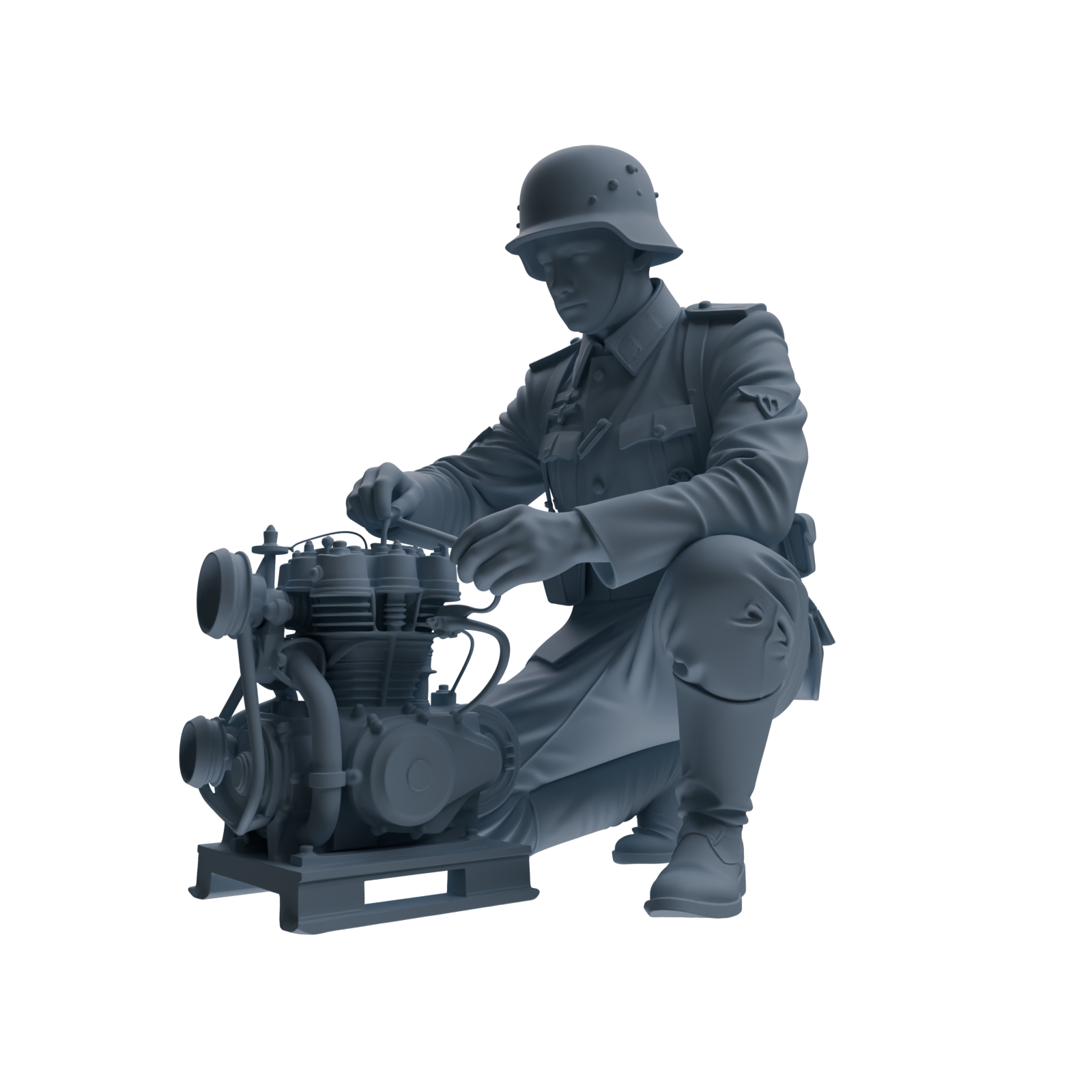 MRY-SFW SSTR214 WWII British Logistics Soldier Maintenance Four-Person Group