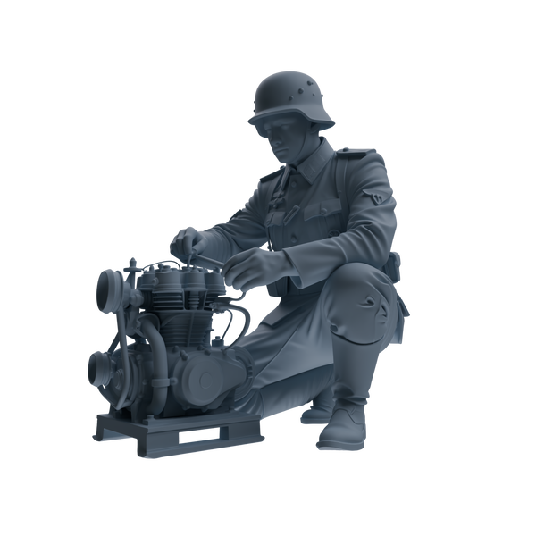 MRY-SFW SSTR214 WWII British Logistics Soldier Maintenance Four-Person Group