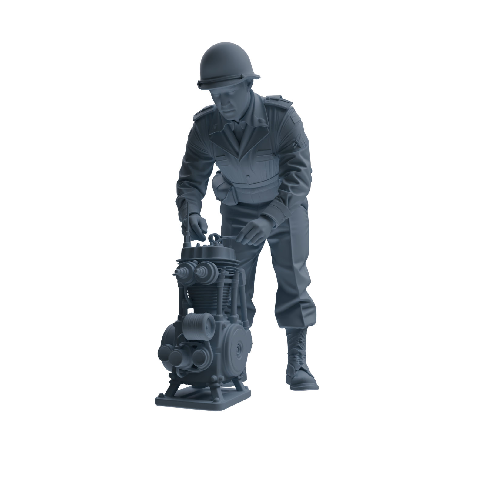 MRY-SFW SSTR226 WWII U.S. Army Logistics Soldier Maintenance Three-Person Group