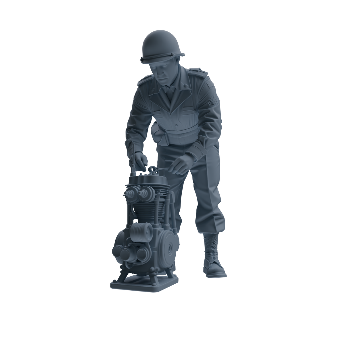 MRY-SFW SSTR226 WWII U.S. Army Logistics Soldier Maintenance Three-Person Group — detail view 3