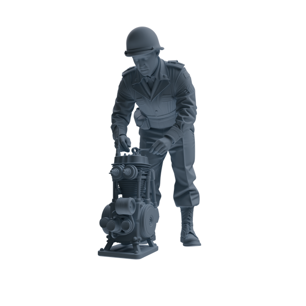 MRY-SFW SSTR226 WWII U.S. Army Logistics Soldier Maintenance Three-Person Group