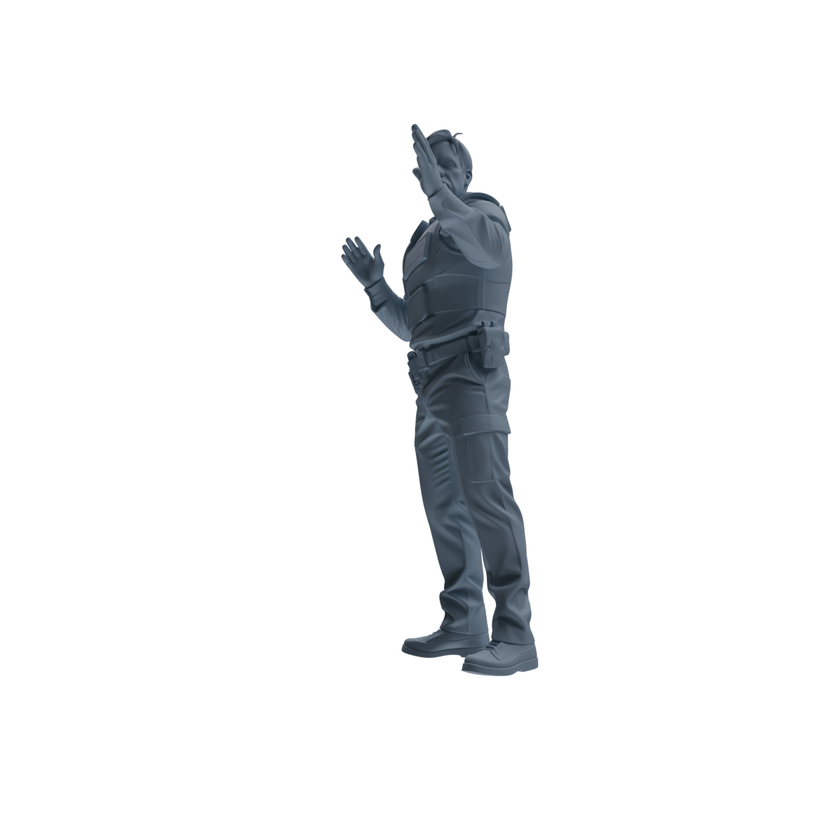 MRY-SFW SSTR121 Miniatures Soldier Model Kit Boston Attack Modern Boston Police Four-Person Gunfight Group — detail view 4