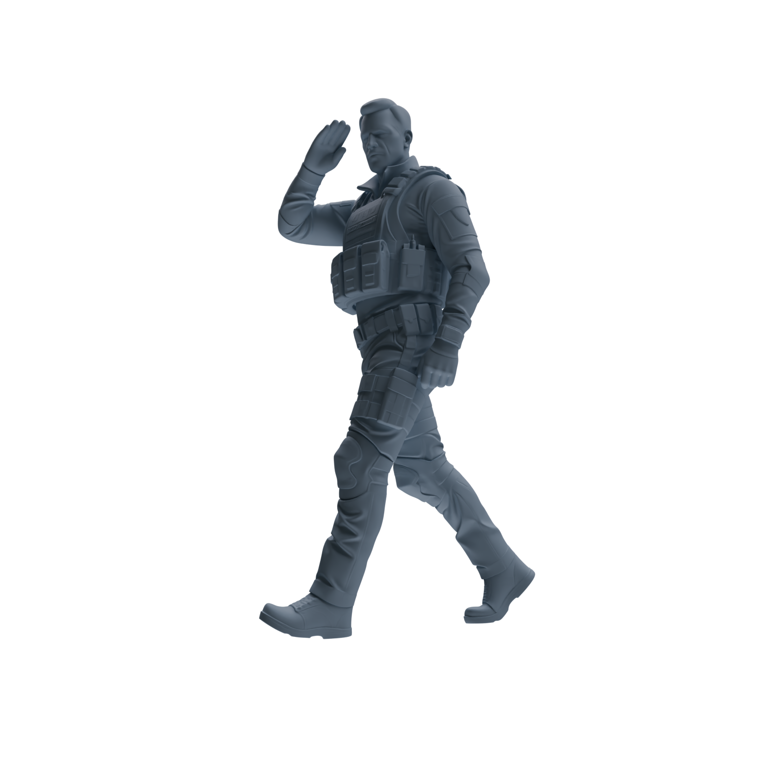 MRY-SFW SSTR118 Miniatures Soldier Model Kit Boston Attack Modern Boston Police Four-Person Saluting Group 2