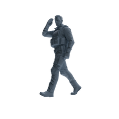 MRY-SFW SSTR118 Miniatures Soldier Model Kit Boston Attack Modern Boston Police Four-Person Saluting Group 2