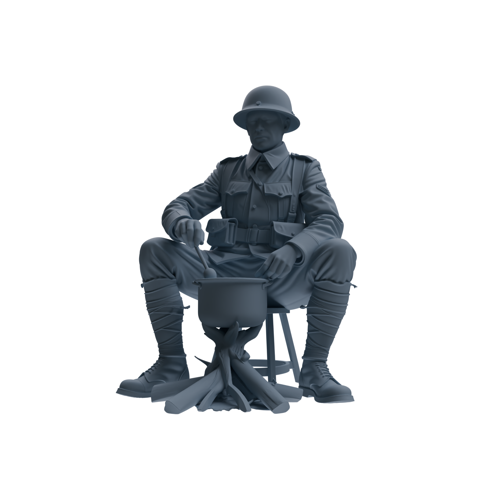 MRY-SFW SSTR266 WWI U.S. Army Logistics Soldier Picnic Four-Person Group