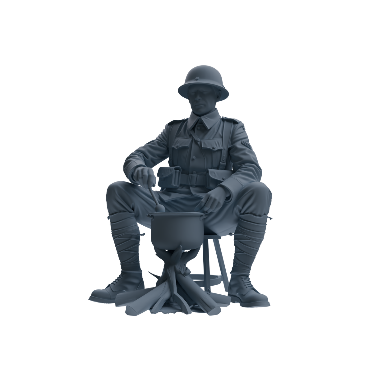 MRY-SFW SSTR266 WWI U.S. Army Logistics Soldier Picnic Four-Person Group — detail view 4