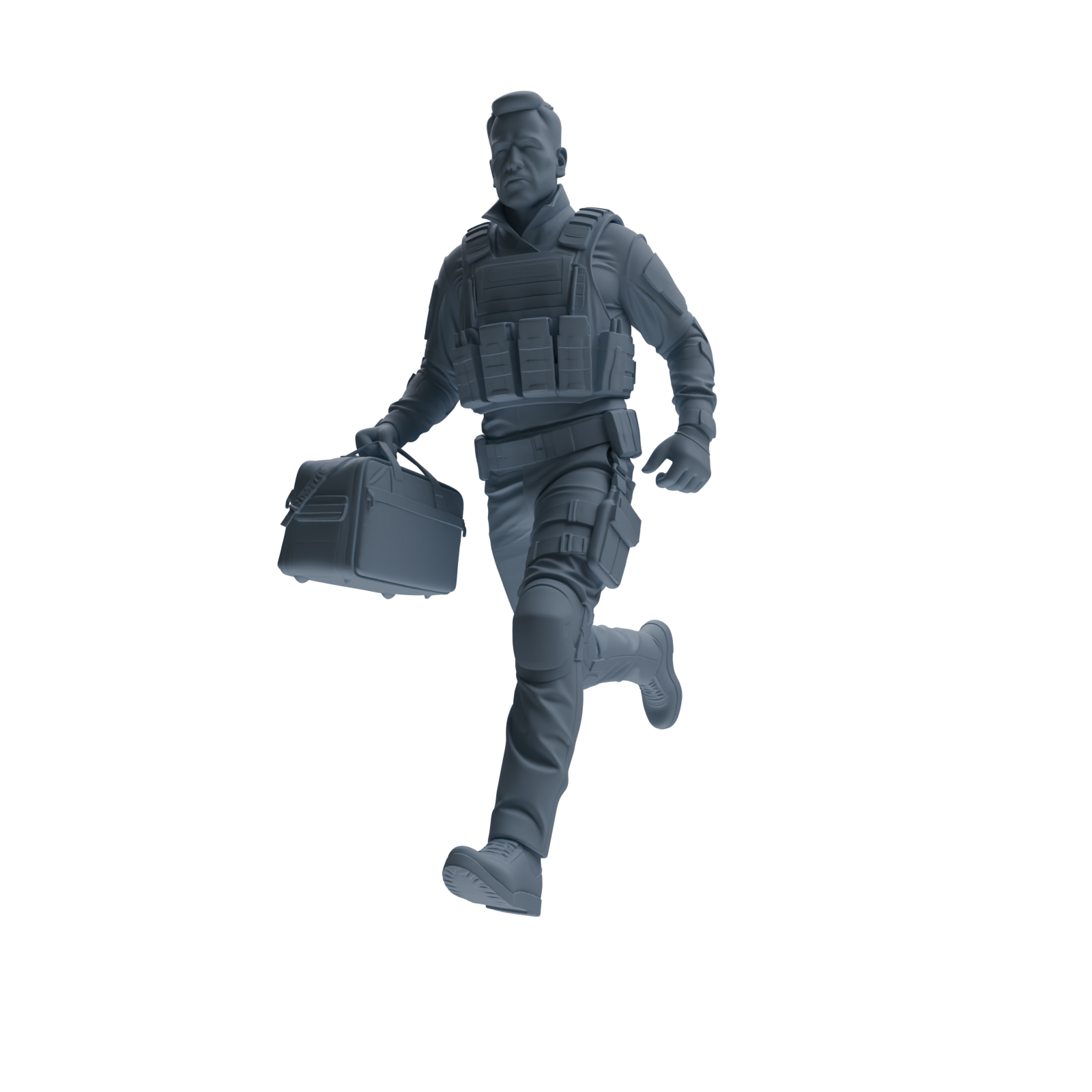 MRY-SFW SSTR120 Miniatures Soldier Model Kit Boston Attack Modern Boston Police Four-Person Rescue Group 2