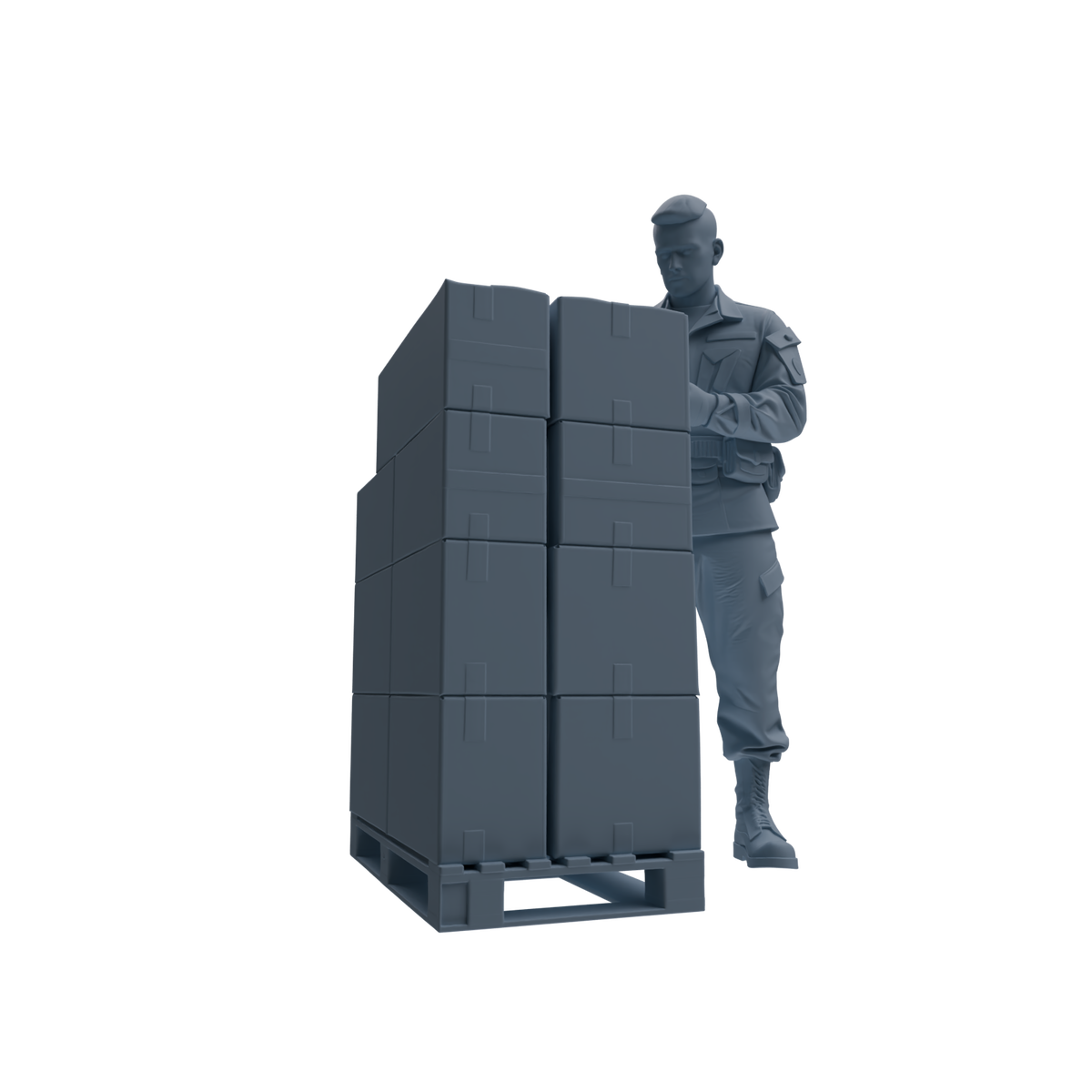 MRY-SFW SSTR247 Modern U.S. Army Logistics Soldier Combat Readiness Four-Person Group — detail view 4