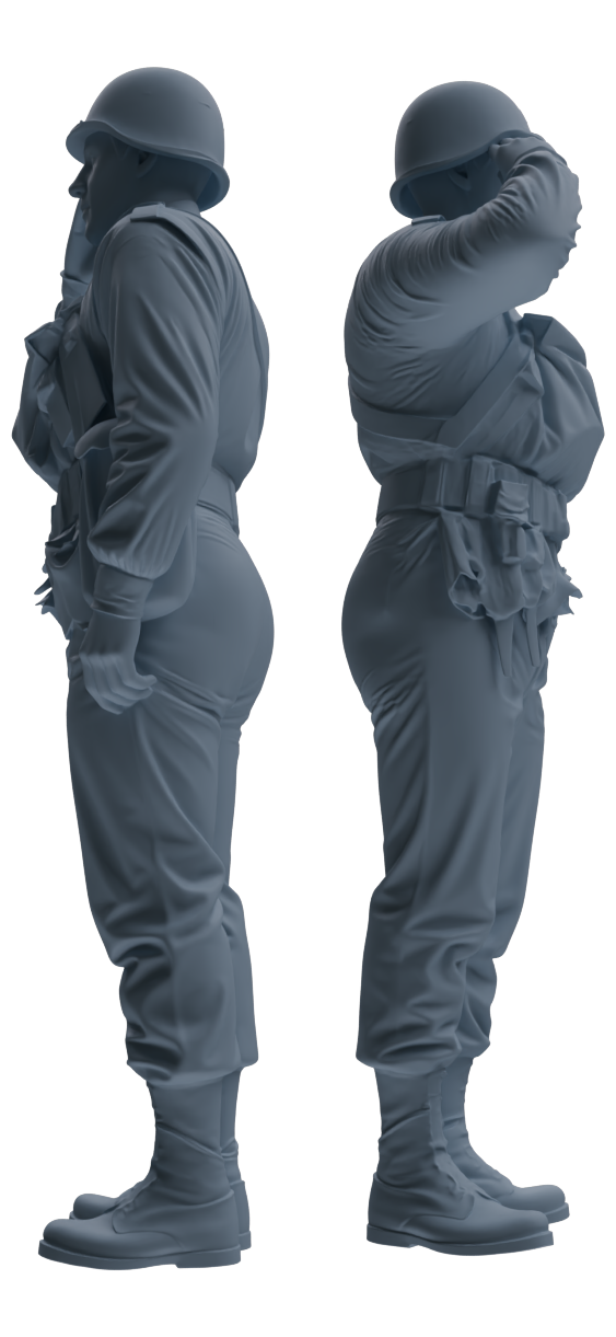 MRY-SFW SSTR069 Miniatures Soldier Model Kit Saving Ryan in Normandy WWII U.S. Army Six-Person Saluting Group