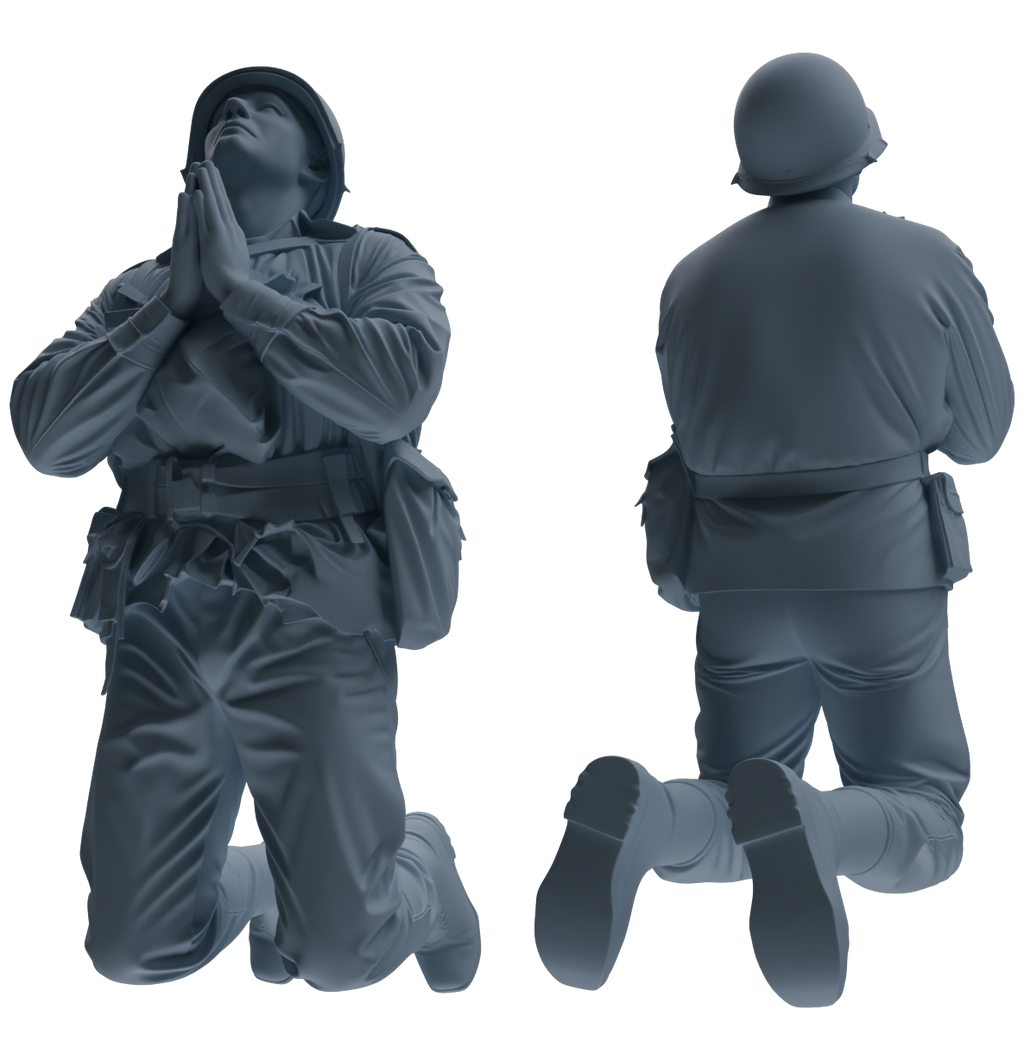 MRY-SFW SSTR071 Miniatures Soldier Model Kit Saving Ryan in Normandy WWII U.S. Army Six-Person Praying Group