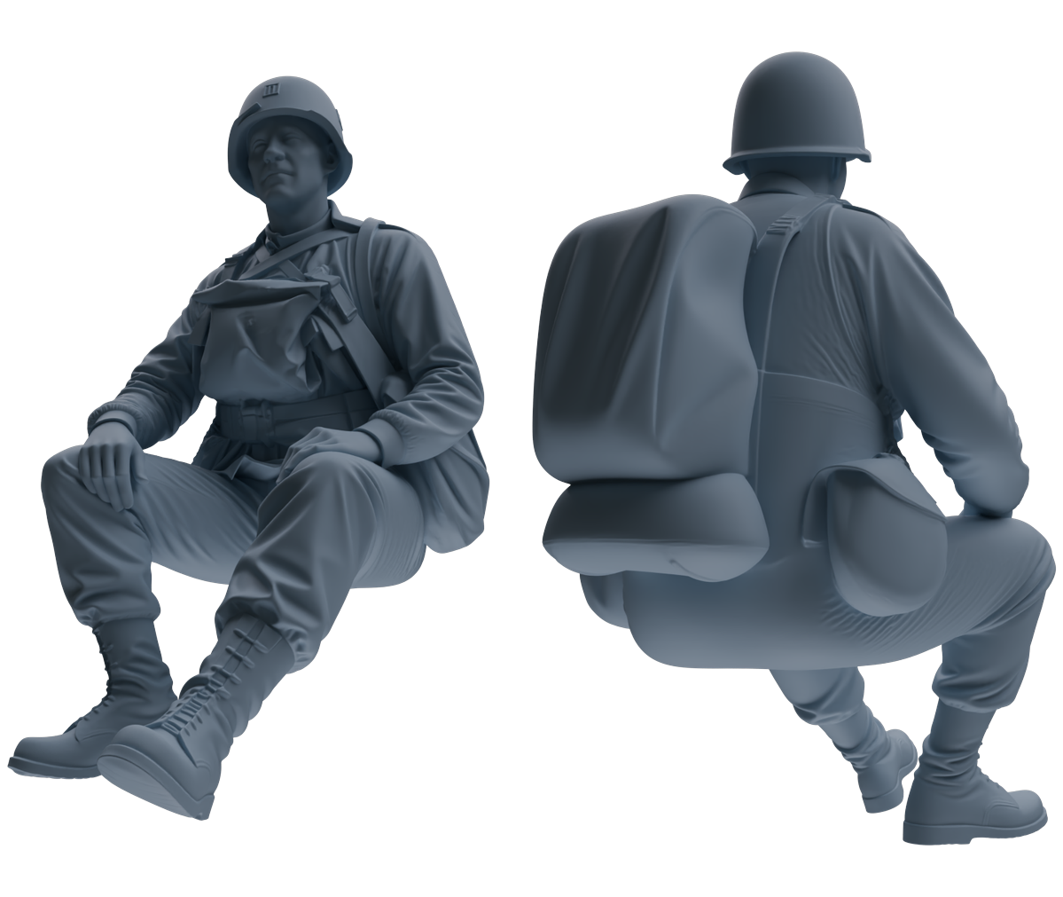 MRY-SFW SSTR075 Miniatures Soldier Model Kit Saving Ryan in Normandy WWII U.S. Army Six-Person Resting Group