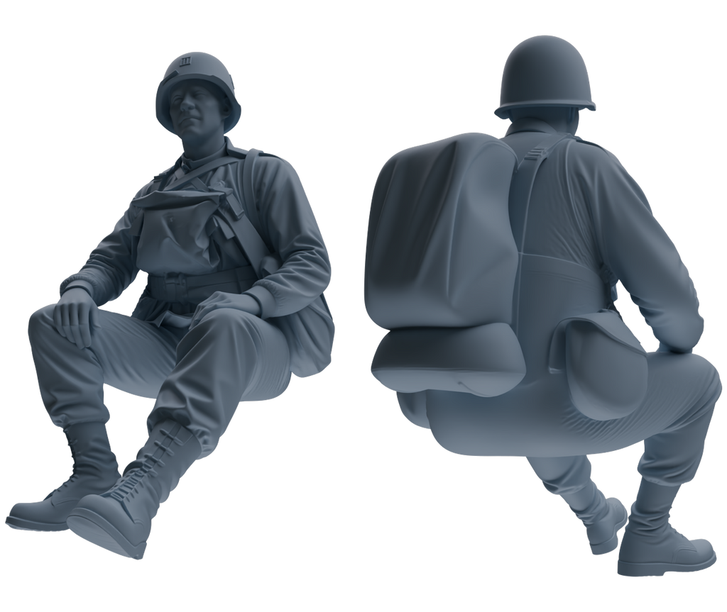 MRY-SFW SSTR075 Miniatures Soldier Model Kit Saving Ryan in Normandy WWII U.S. Army Six-Person Resting Group