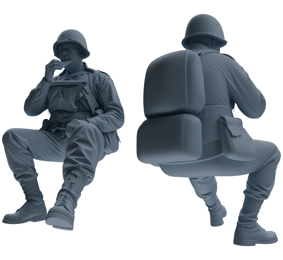 MRY-SFW SSTR068 Miniatures Soldier Model Kit Saving Ryan in Normandy WWII U.S. Army Six-Person Eating Group