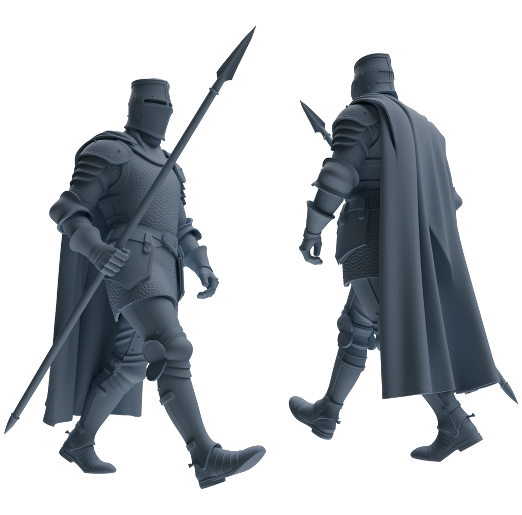 MRY-SFW SSTR087 Miniatures Soldier Model Kit Medieval Knight Five-Person Escort Group