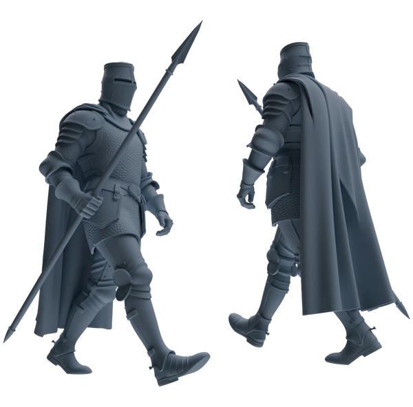 MRY-SFW SSTR087 Miniatures Soldier Model Kit Medieval Knight Five-Person Escort Group