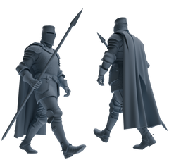 MRY-SFW SSTR087 Miniatures Soldier Model Kit Medieval Knight Five-Person Escort Group