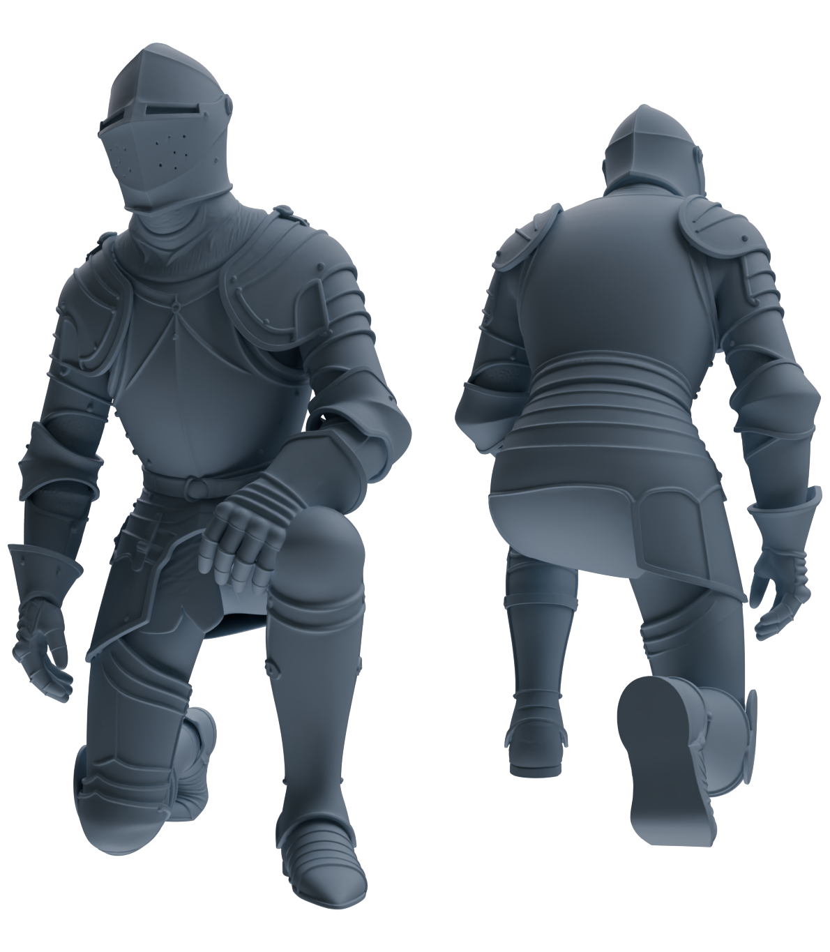 MRY-SFW SSTR083 Miniatures Soldier Model Kit Medieval Knight Without Helmet Five-Person Proclamation Group
