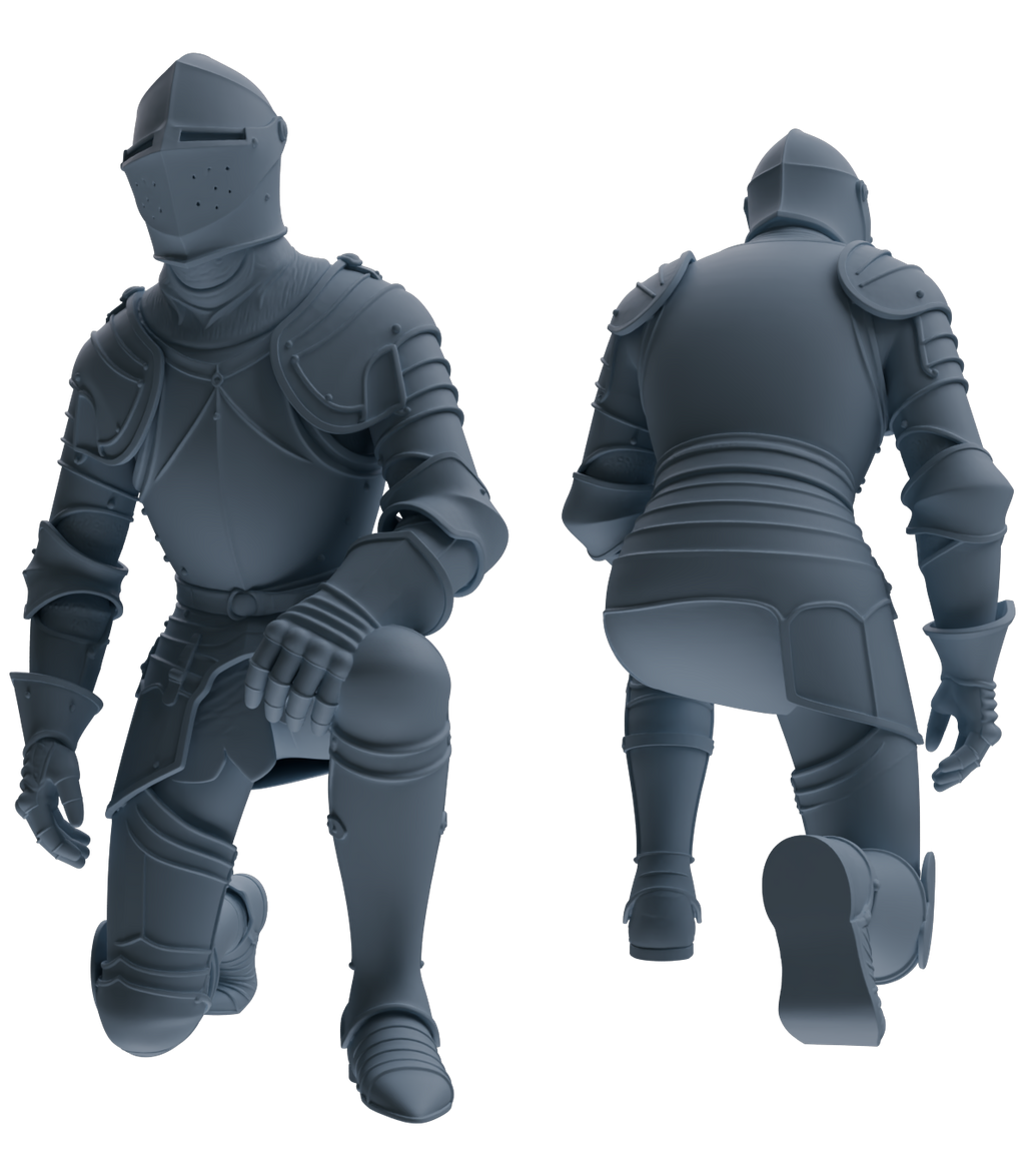 MRY-SFW SSTR083 Miniatures Soldier Model Kit Medieval Knight Without Helmet Five-Person Proclamation Group