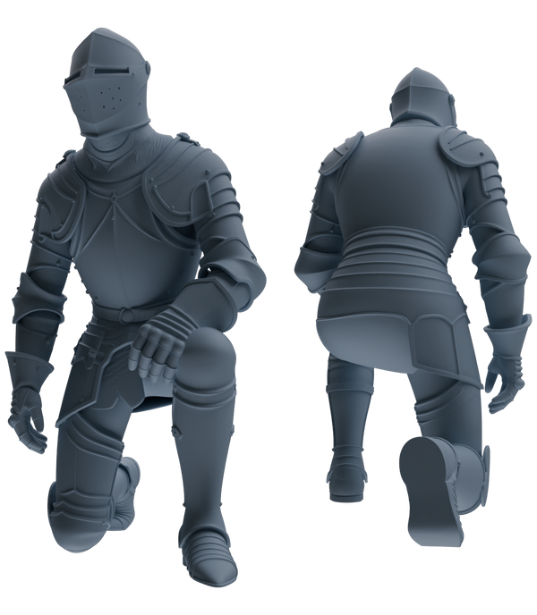 MRY-SFW SSTR083 Miniatures Soldier Model Kit Medieval Knight Without Helmet Five-Person Proclamation Group