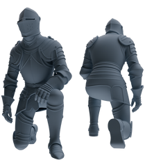 MRY-SFW SSTR083 Miniatures Soldier Model Kit Medieval Knight Without Helmet Five-Person Proclamation Group