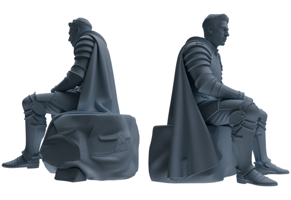 MRY-SFW SSTR078 Miniatures Soldier Model Kit Medieval Knight Without Helmet Five-Person Conversation Group