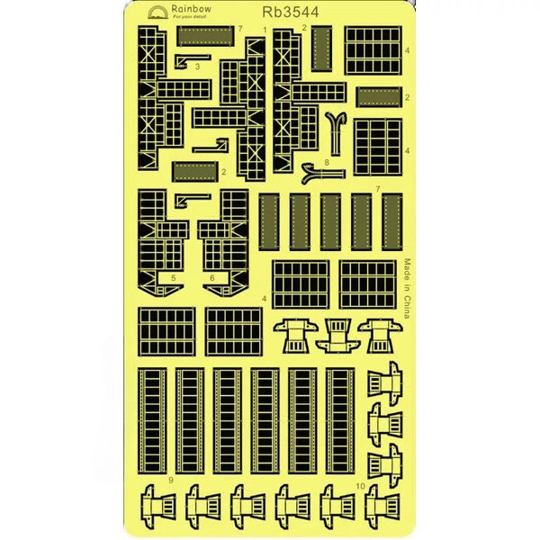 Rainbow Rb3544 1/350 Depth Charge Stand [1 Etched Part, 5 Resin Parts] Modification Parts