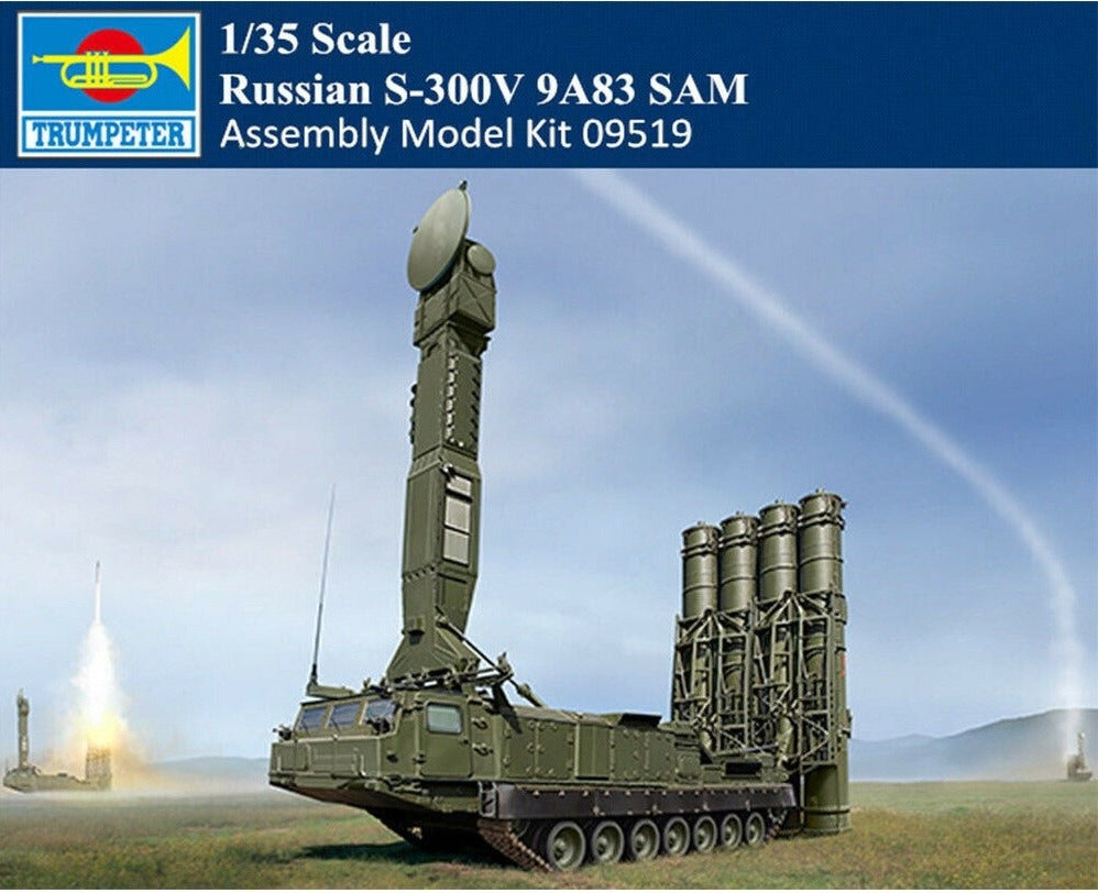 Trumpeter 1/35 09519 Russian S-300V 9A83 SAM Military Plastic Assembly Model Kit — scale model kit