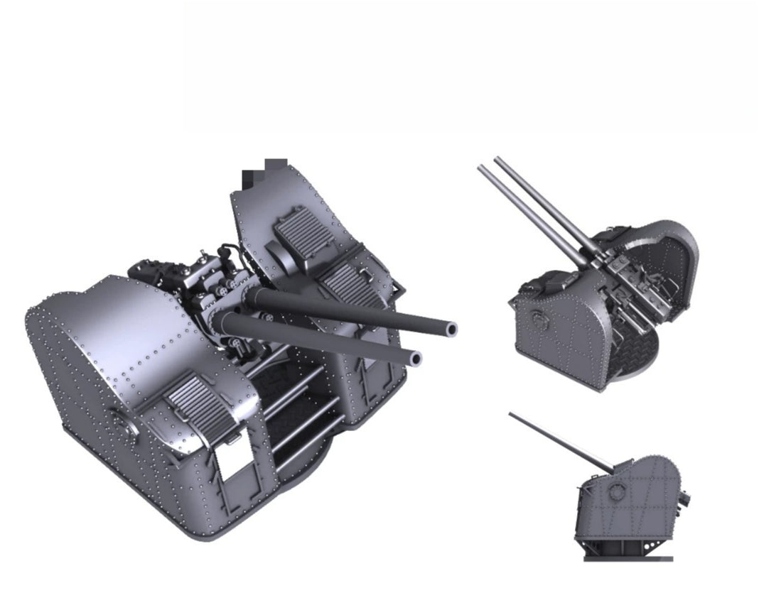 SSMODEL R700085   1/700 scale Jiujiu 100 mm twin anti-aircraft gun
