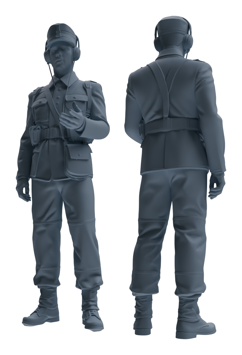 Detail view of MRY-SFW LYGR650 WWII Mine Soldier Seven-Person Daily Routine 2 Model