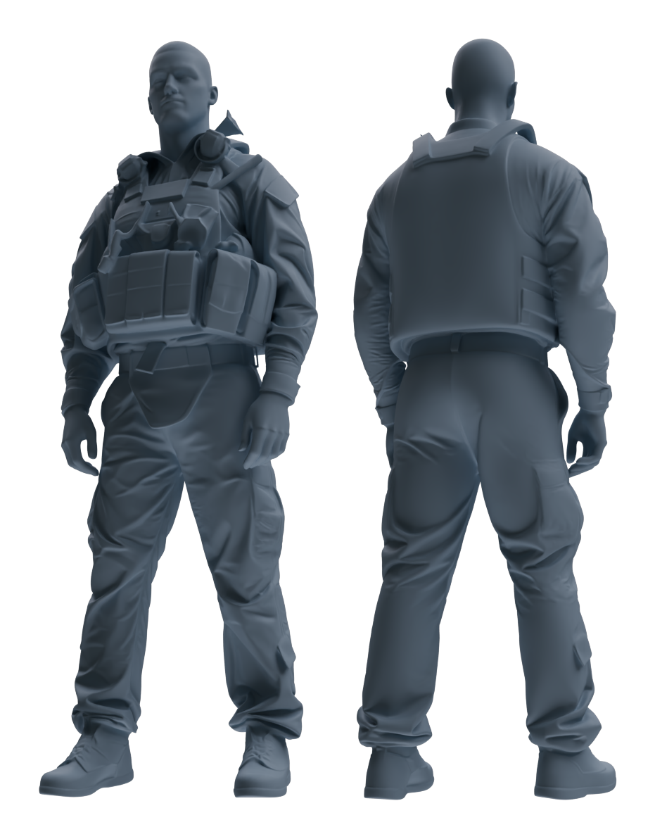 Detail view of MRY-SFW LYGR623 Modern U.S. Army Six-Person Daily Model