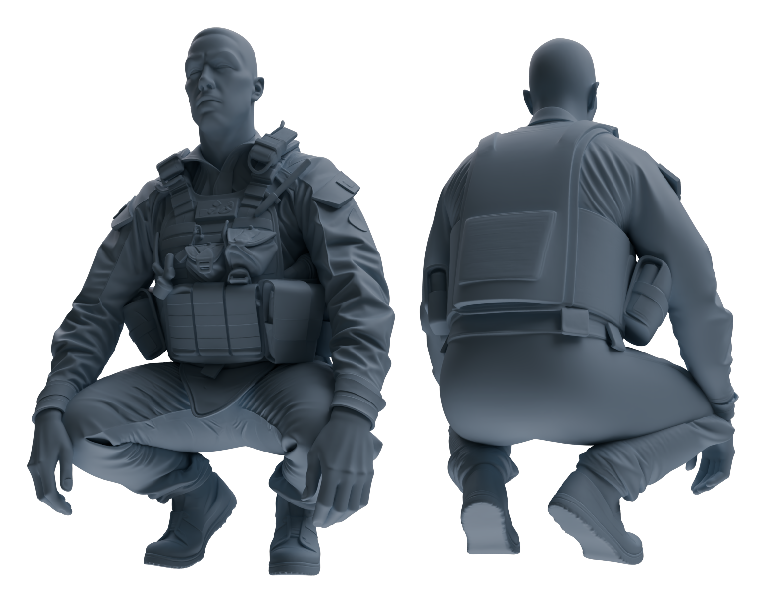 Detail view of MRY-SFW LYGR622 Modern U.S. Army Six-Person Daily 2 Model