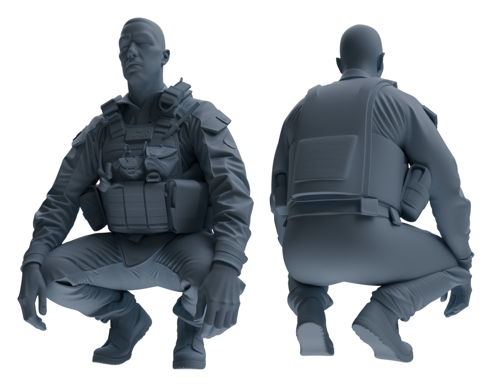 Detail view of MRY-SFW LYGR622 Modern U.S. Army Six-Person Daily 2 Model