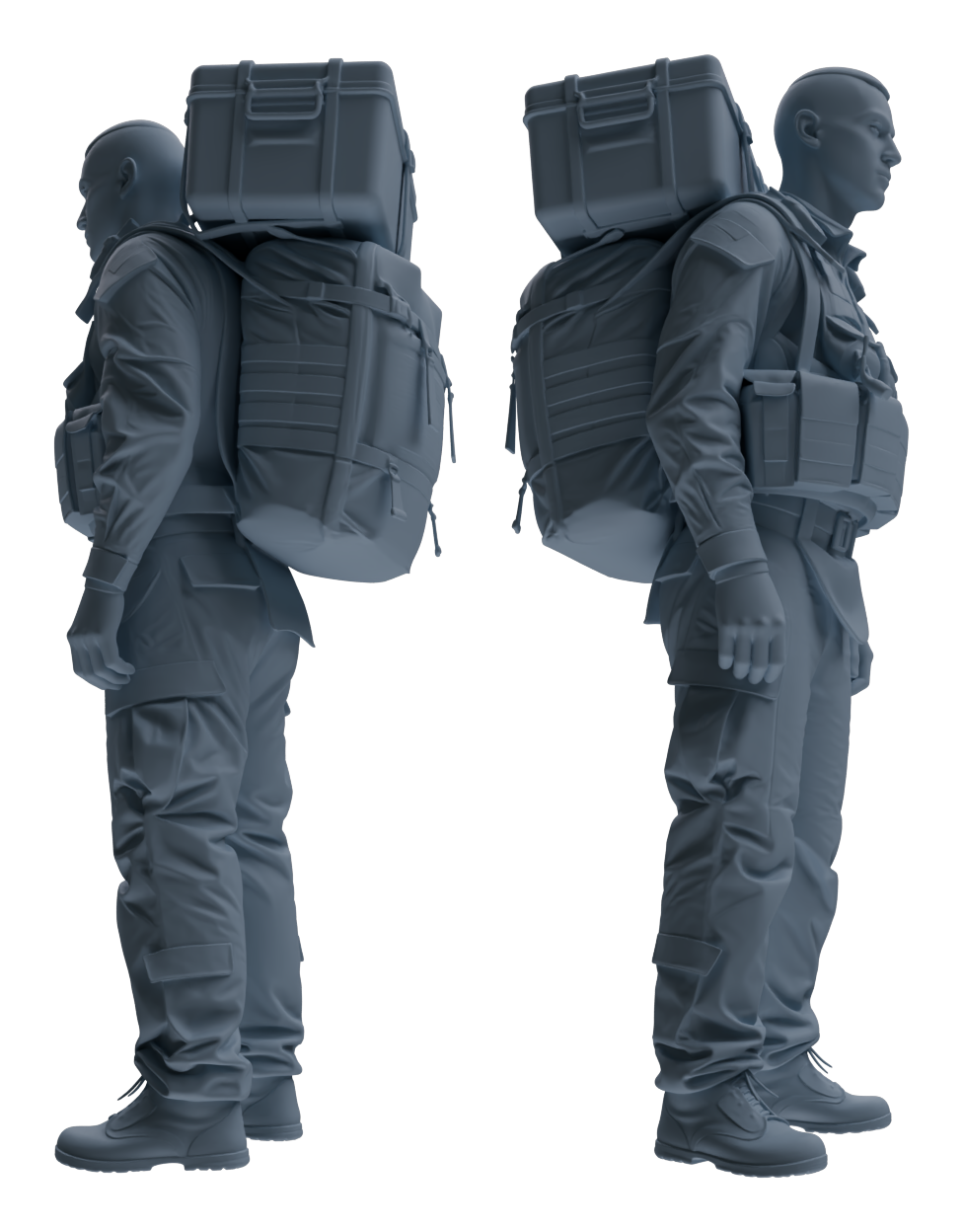 Detail view of MRY-SFW LYGR625 Modern U.S. Army Seven-Person Carrying Model