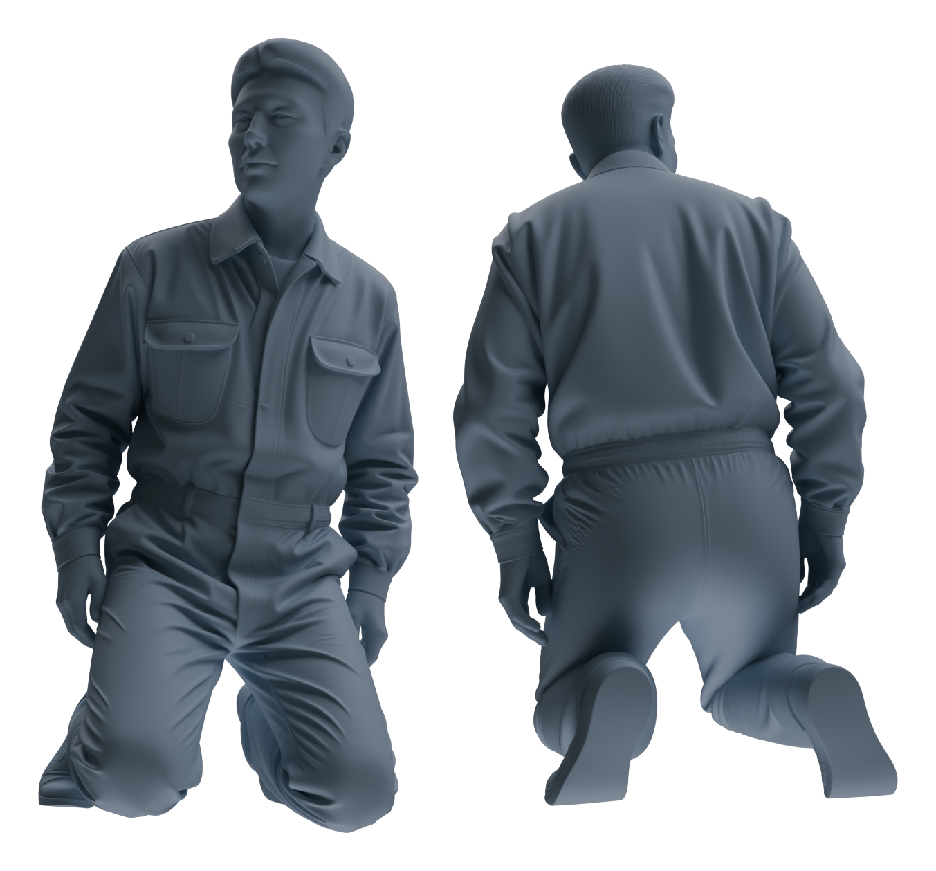Detail view of MRY-SFW LYGR655 China 1983 Strike Hard Campaign Seven-Person Punishment Group Model