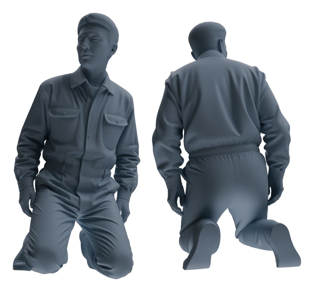 Detail view of MRY-SFW LYGR655 China 1983 Strike Hard Campaign Seven-Person Punishment Group Model