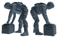 Detail view of MRY-SFW LYGR626 Modern Airborne Division Six-Person Combat Readiness Model