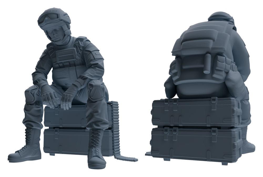 Detail view of MRY-SFW LYGR628 Modern Airborne Division Six-Person Rest Model